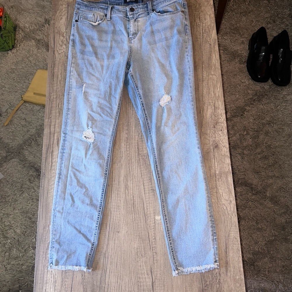 Buffalo David Bitton Light Blue Distressed Ankle Jeans